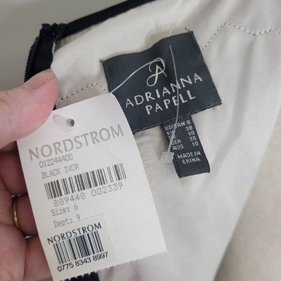 NEW ADRIANNA PAPELL dress black lace sleeveless formal with pockets 6 - Picture 8 of 12